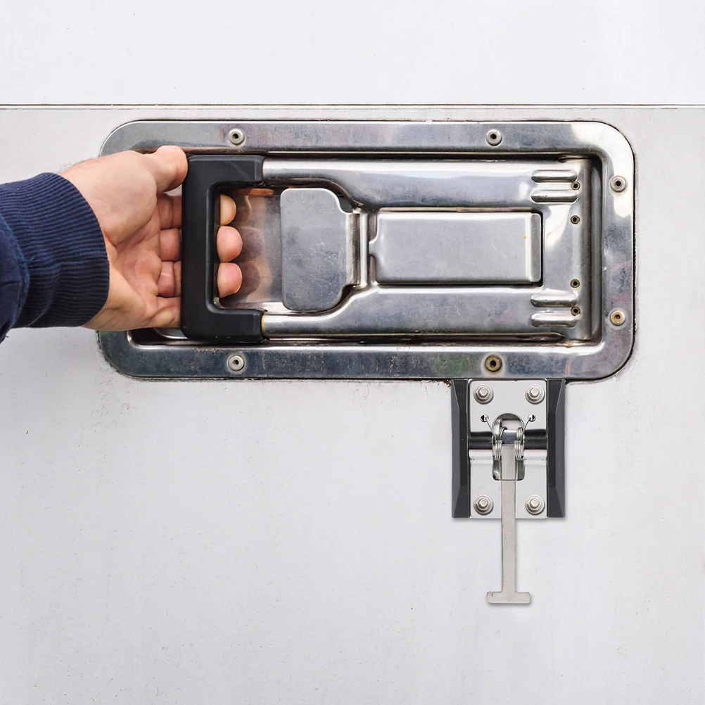 

2 Sets Stainless Steel Trailer Door Latch Heavy Duty Cargo Door Holder For Durable Lock Mechanism Replacement Hardware
