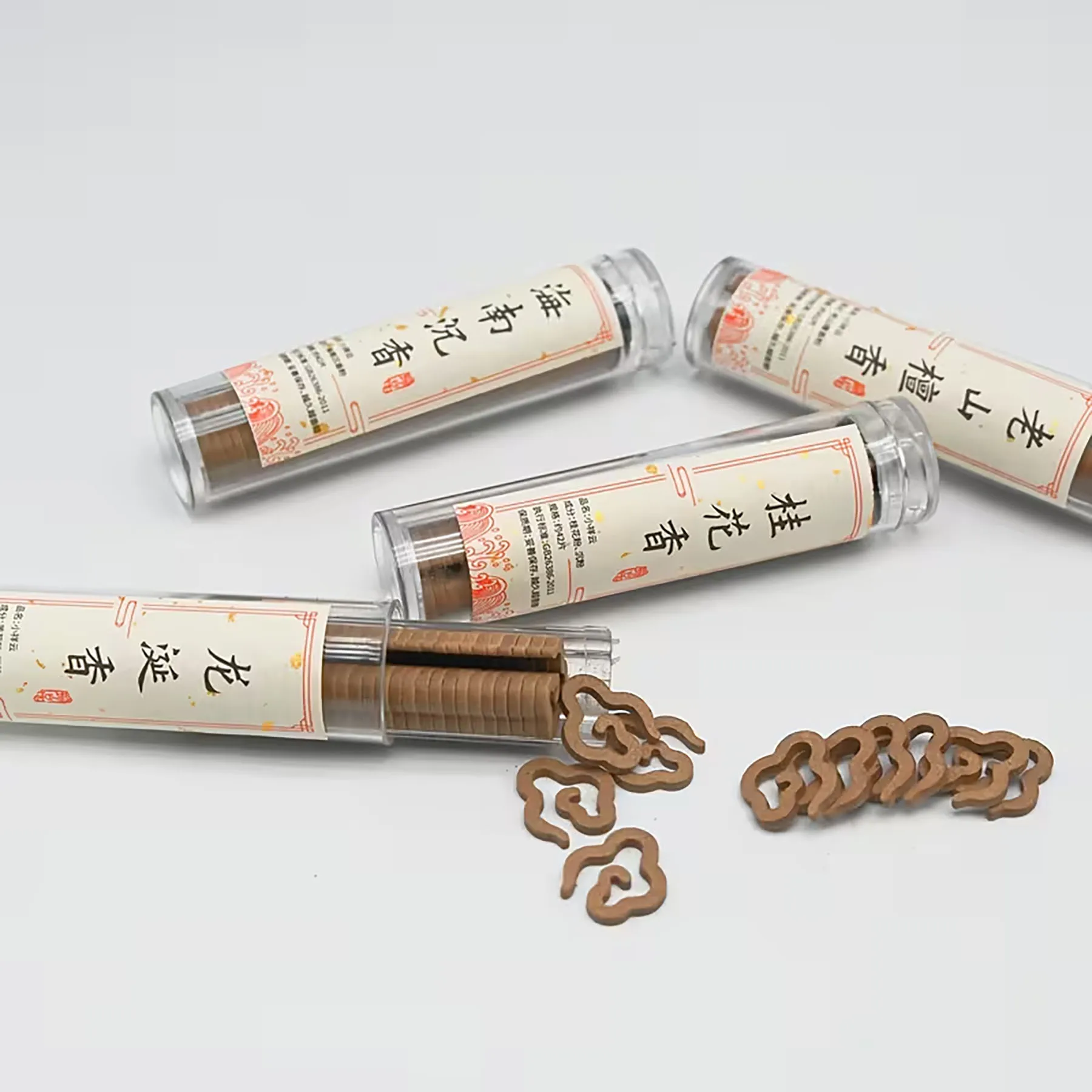 4 Sets of Pure Natural Non-Sticky Incense Sticks in Cloud Shapes, Including Sandalwood, Agarwood, Ambergris and Osmanthus, with a More Pure, Long-Lasting, Non-Irritating Fragrance, the Best Holiday Gift for Mother's Day and Father's Day, Suitable for Air Purification, Yoga, Meditation and Other Occasions