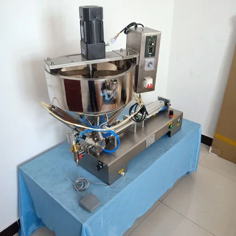 PBOBP Pneumatic Paste Filling Machine Heating And Stirring Type Filling Machine Electric Creamy Cosmetics Single Head Filler