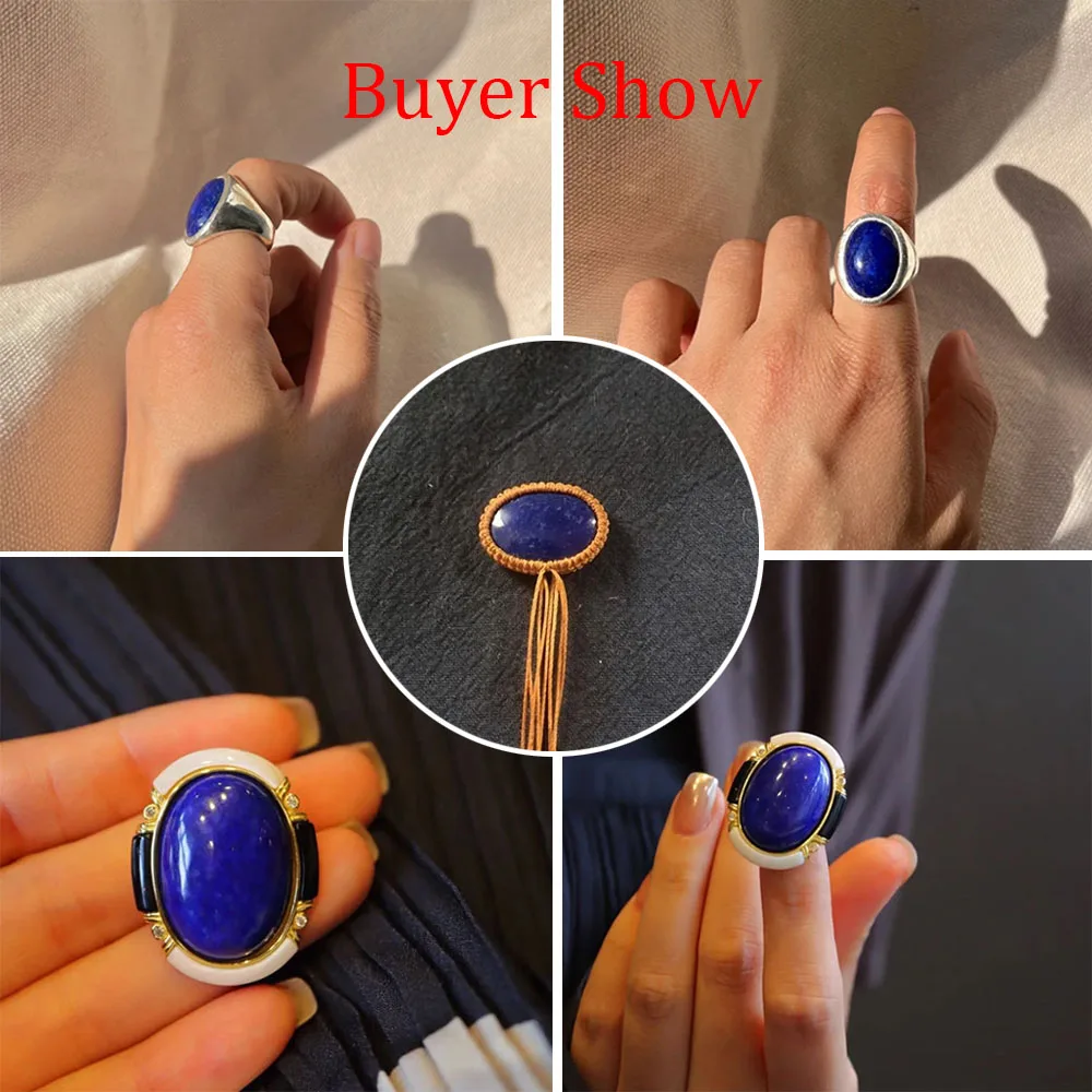 1PC Natural Dyeing Agate Tiger Eye Quartz Stone Cabochon Gem Stone No Drilled Hole Oval CAB Bead for Men DIY Jewelry Making Ring