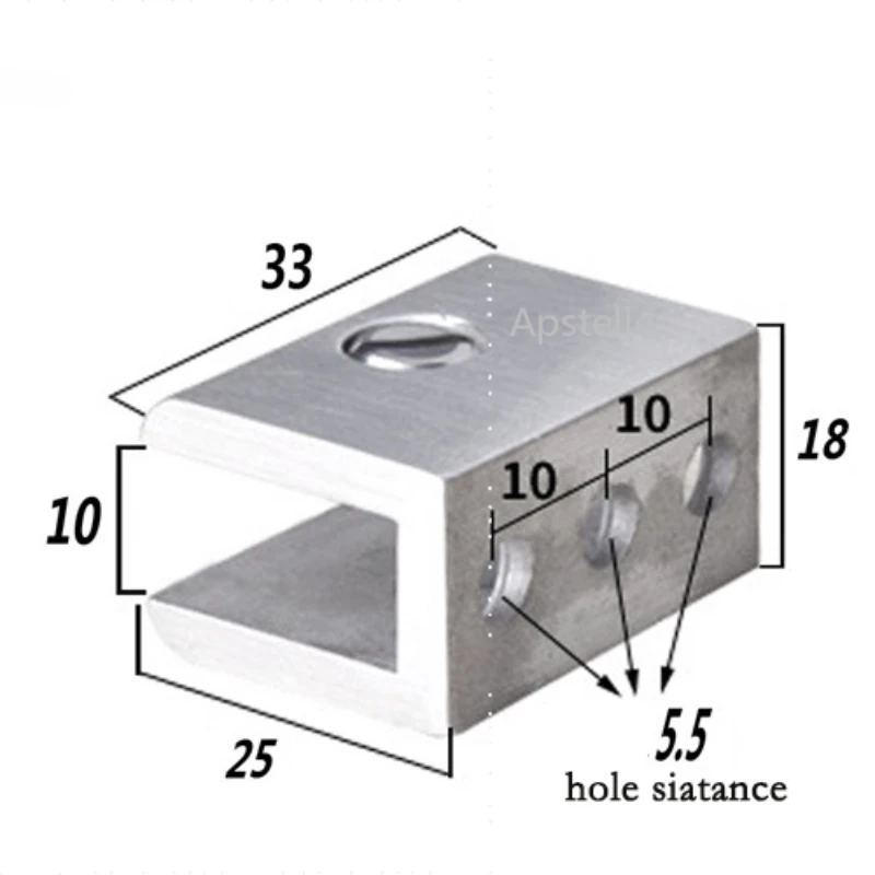 1PCS 304 Stainless Steel Clamps Clips Support Brackets 8-12 Mm Glass Clamp Hardware  Glass Holder  Cabinet Clips