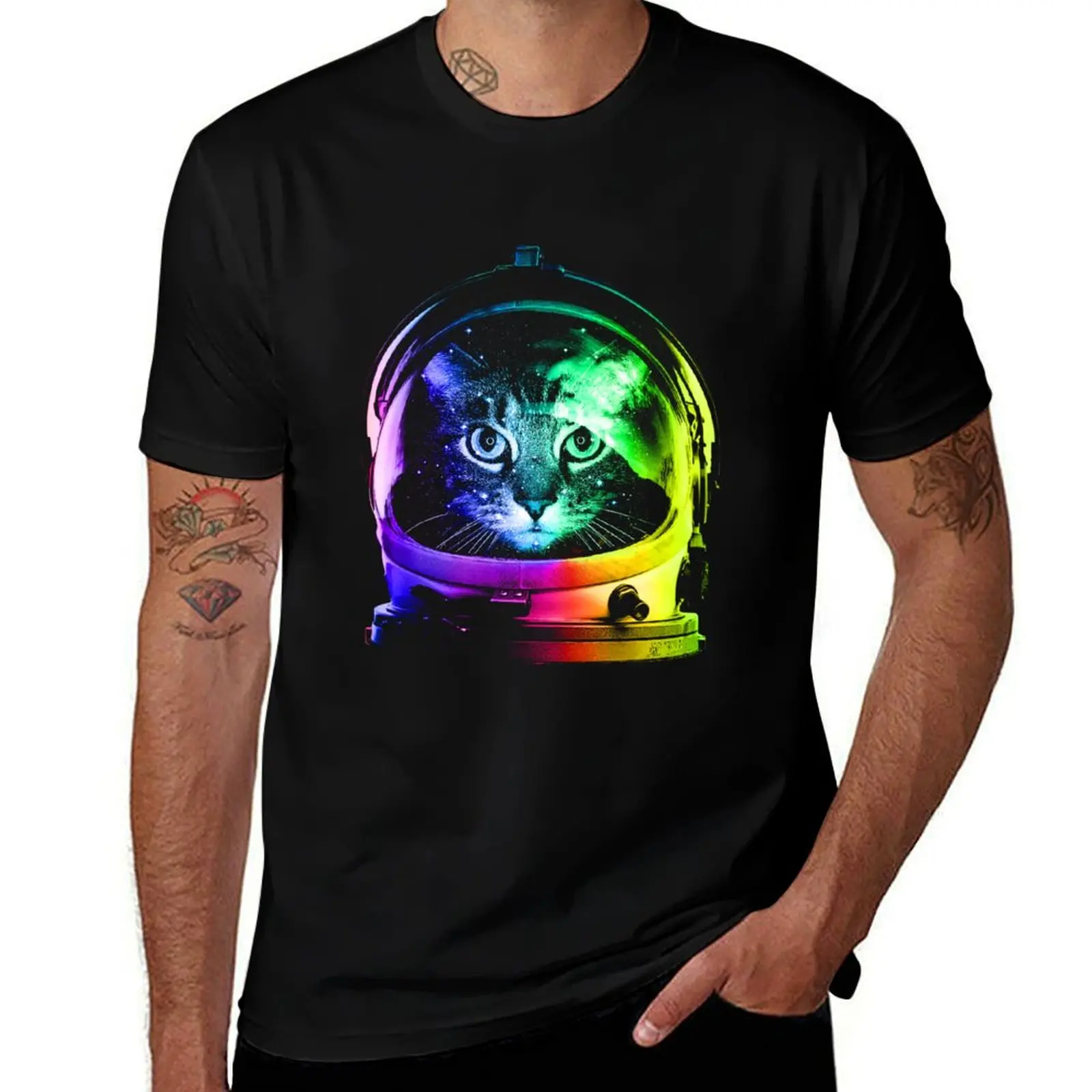 Astronaut Cat T-Shirt Thanksgiving Casual Tee T-Shirt