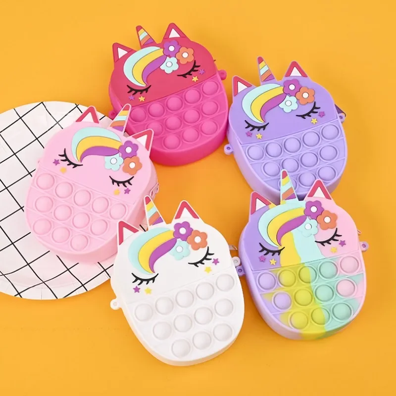 Princess Coin Purse, Made Of Silicone, Featuring A Unicorn Pattern