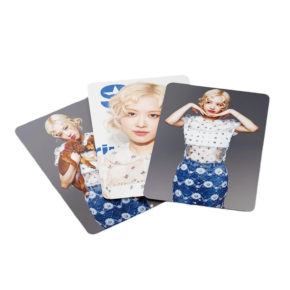 55pcs/set Kpop Idol ROSE New Album Apartment Games Small Cards HD Printing LOMO Cards Fans Collection Gifts Star Surrounding