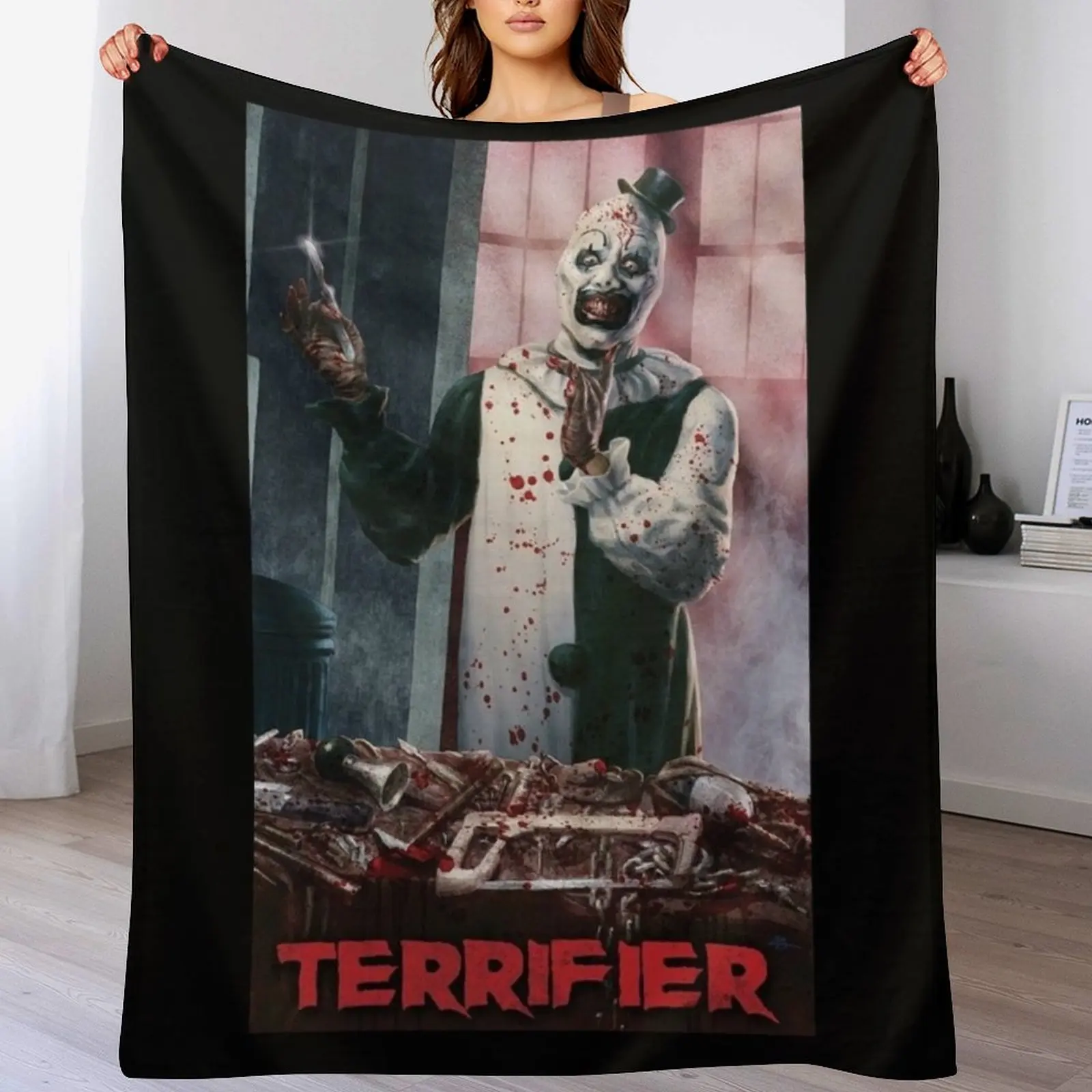 Terrifier movie horror art the clown poster film Throw Blanket Bed Fashionable christmas decoration for babies Blankets