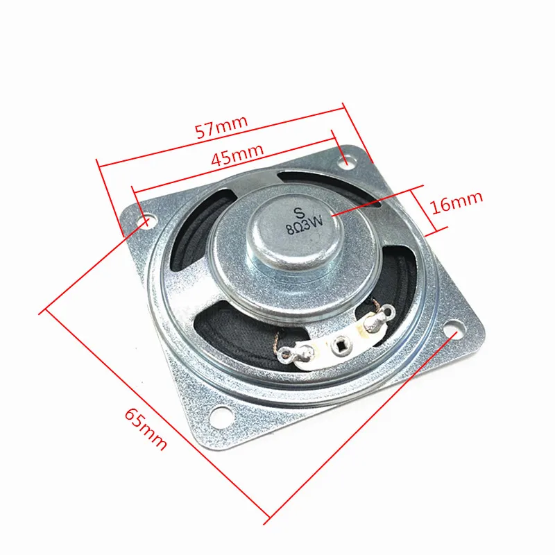 Altavoz de Audio Cuadrado de 2.25 Pulgadas, 8 Ohmios, 3W, 57mm, Altavoz de Rango Completo, Amplificador de Bordes, Altavoz para el Hogar, Bocina para Teclado, Juguete DIY