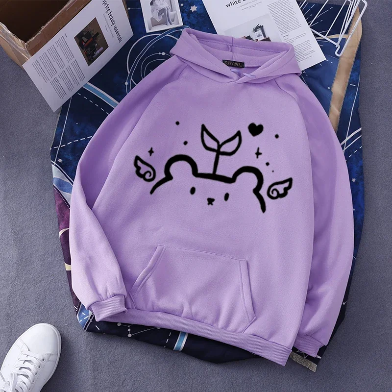 الخريف الشتاء موضة الاتجاه الكرتون طباعة المرأة هوديس Harajuku شارع العليا عادية تنوعا البلوز البلوفرات القمم للجنسين