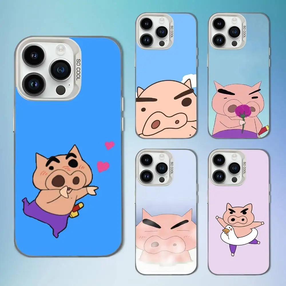 

Ctue B-BURIBURIZAEMON Pig Phone Case For iPhone 16,15,14,13,12,11,Mini,XS,Pro,SE,MAX White Matte Shockproof Cover