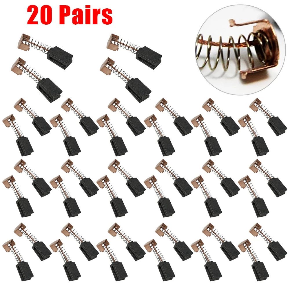 

20Pairs Power Tools Carbon Brushes Replacement Spare Parts 20 Pairs 5x8x12mm Accessories Angle Grinder For Black Decker G720