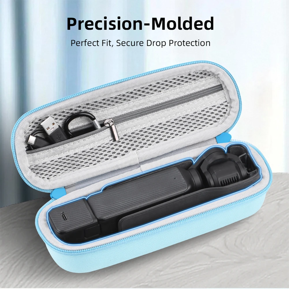 DJI Osmo Pocket 3 ポータブルキャリングケース カラビナ付き ハードキャリング収納ボックス ジッパー開閉 カメラ収納アクセサリー