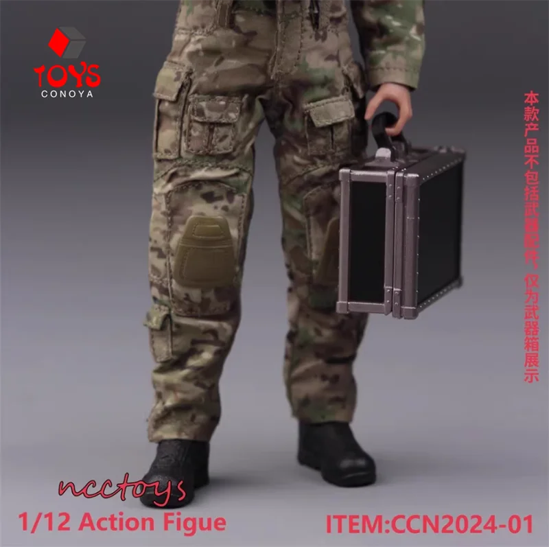 Ccn2024 1/12 escala mini soldado arma caixa cena acessório militar modelo não funcional arma modelo colecionável para figura de 6"