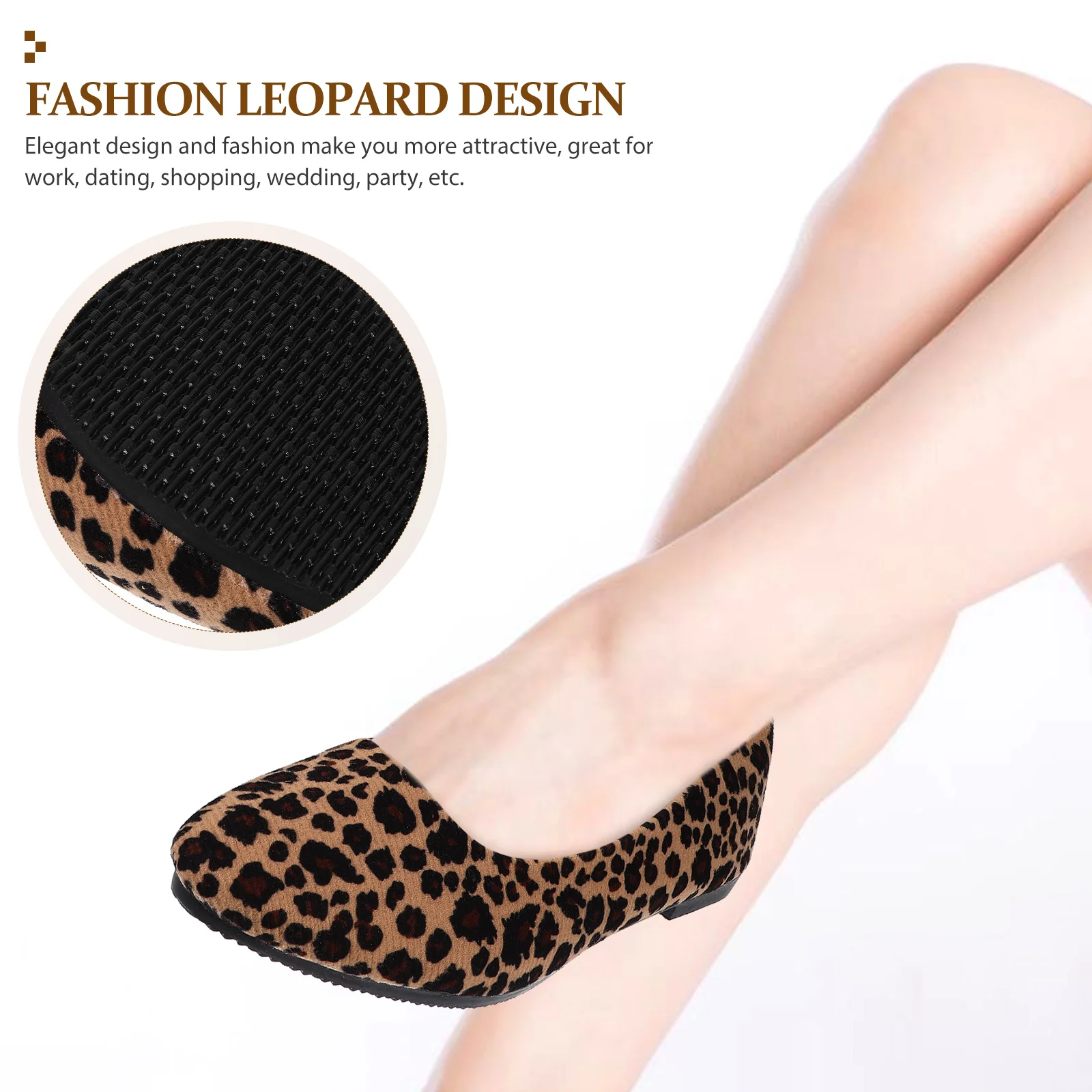 

Leopard Print Flat Heel Pointed Toe Comfortable Slip On Loafers For Women Ladies Khaki Size 40 Work Party Wedding Casual Wear