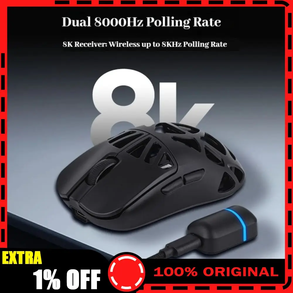 

Epomaker Carbonx Lightweight E-Sports Mouse Hollow Out Mouse Carbon Brazed Composite Dual 8k Thri-Mode Paw3950 Game Accessories