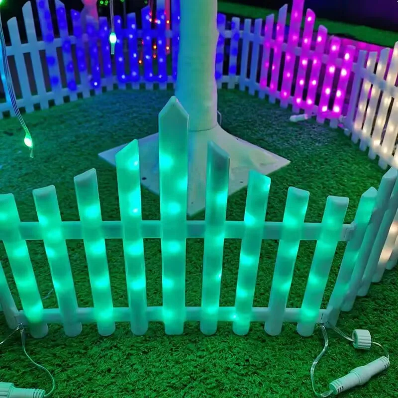 Creative Outdoor Christmas Tree Enclosure Garden Courtyard Layout Luminous LED Fence Landscape Atmosphere Lights