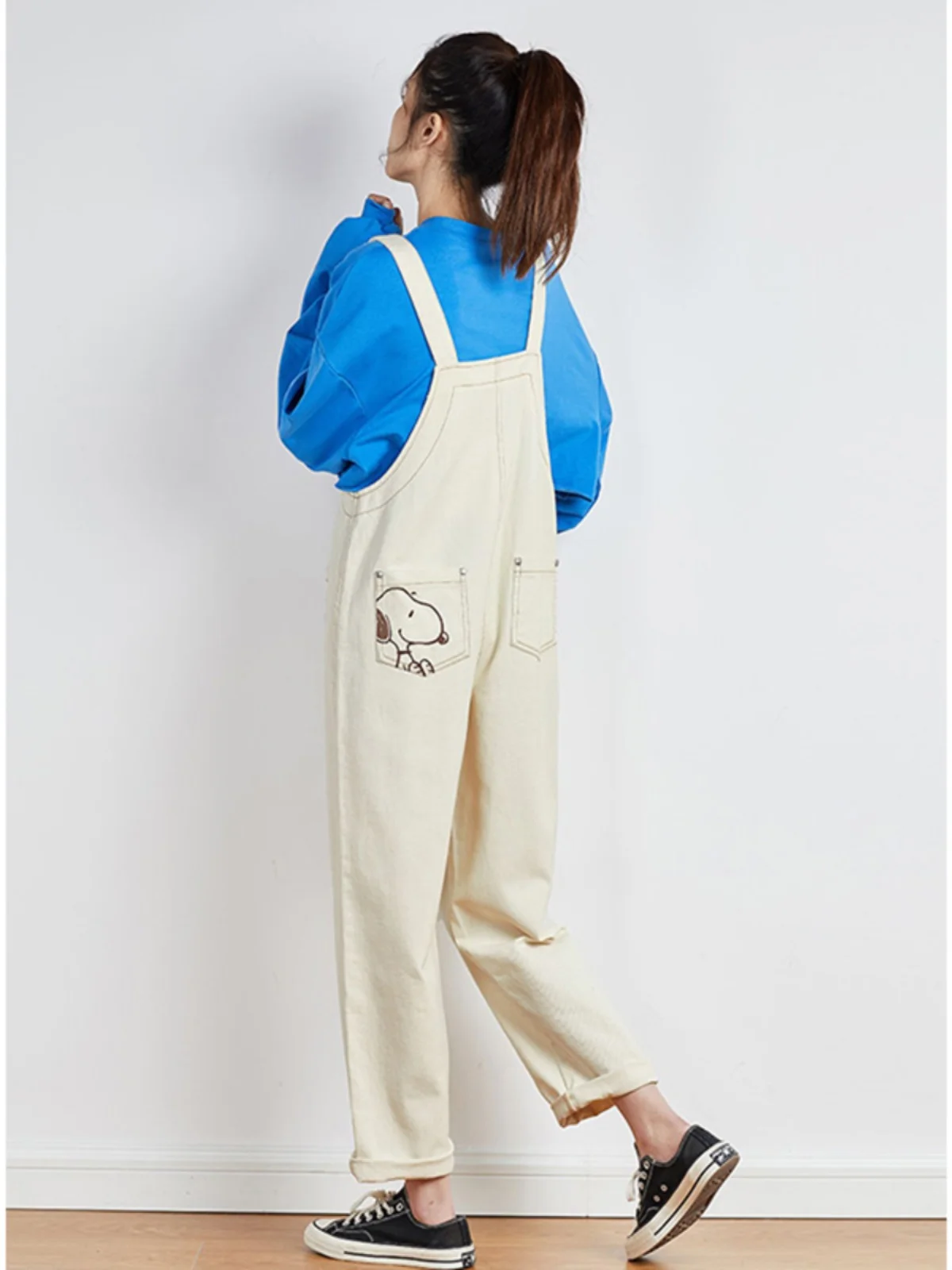 

Модные джинсовые комбинезоны, женские летние широкие брюки с высокой талией, корейский цвет хаки, оригинальный дизайн, хлопок F...