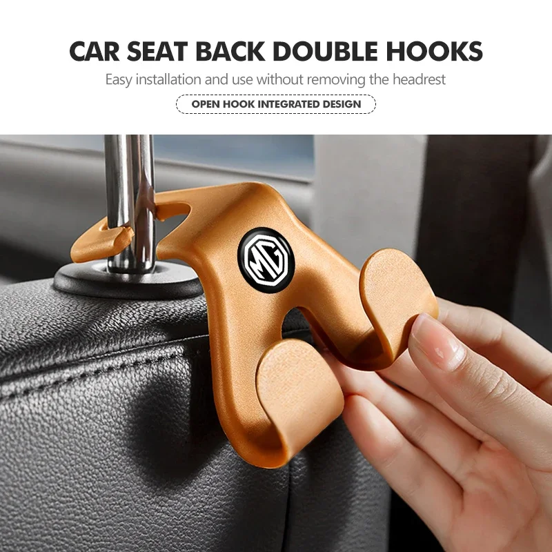 1-2Pcs Double Twin Hook ABS Auto Head Rest Organizer Clip Backseat Storage Hanger For MG/GT/ZS/HS/GS/Pilot/MG3/MG4/EV/MG5/MG6
