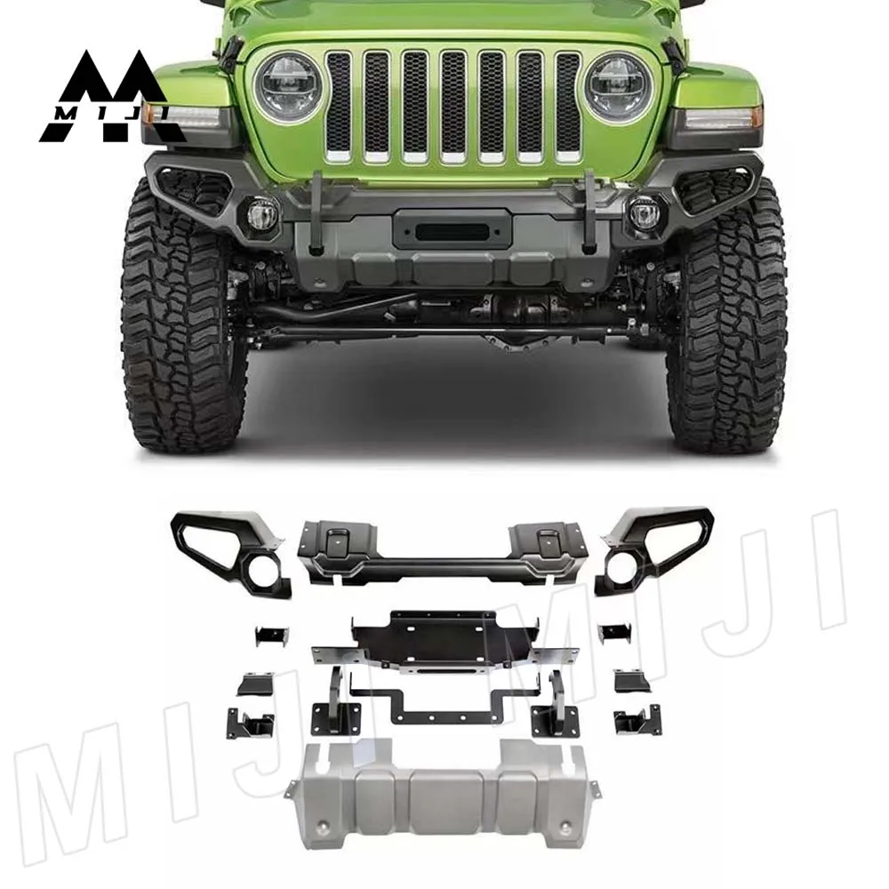 Black Powder-Coated RR Style Front Bumper for Jeep Wrangler JK JL JT 4x4 Auto Accessories Steel Auto Part New & Used Condition