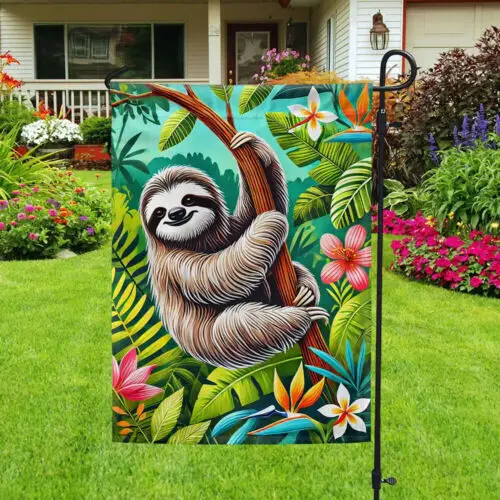 Cute Sloth Flag Garden Flag