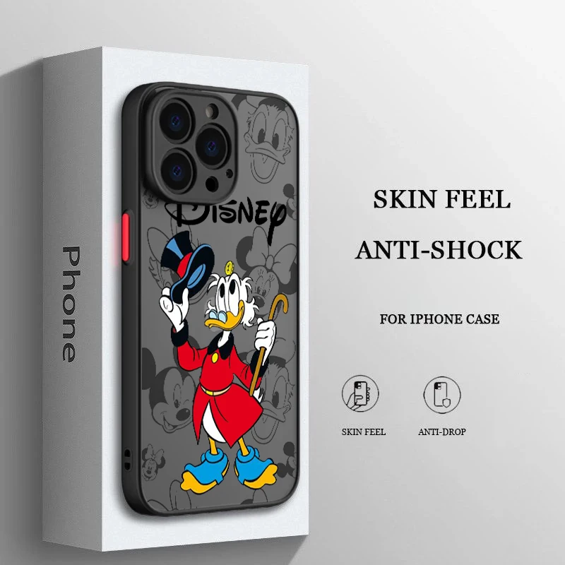 Disney Donald Duck Baby For Apple iPhone 15 14 13 12 11 Mini XS XR X Pro MAX 8 7 6 Plus SE 2020 Frosted Translucent Phone Case