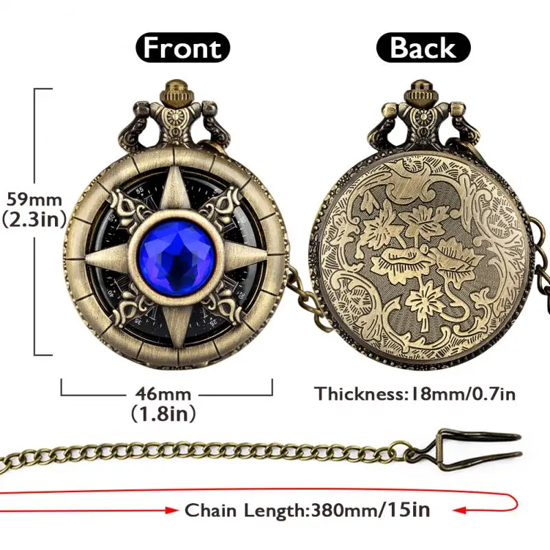 Hohl Ruder Blau Jade Smaragd Stein Steampunk Quarz Taschenuhr Kette Anhänger Uhr Starry Sky Antique Geschenke für Männer Frauen