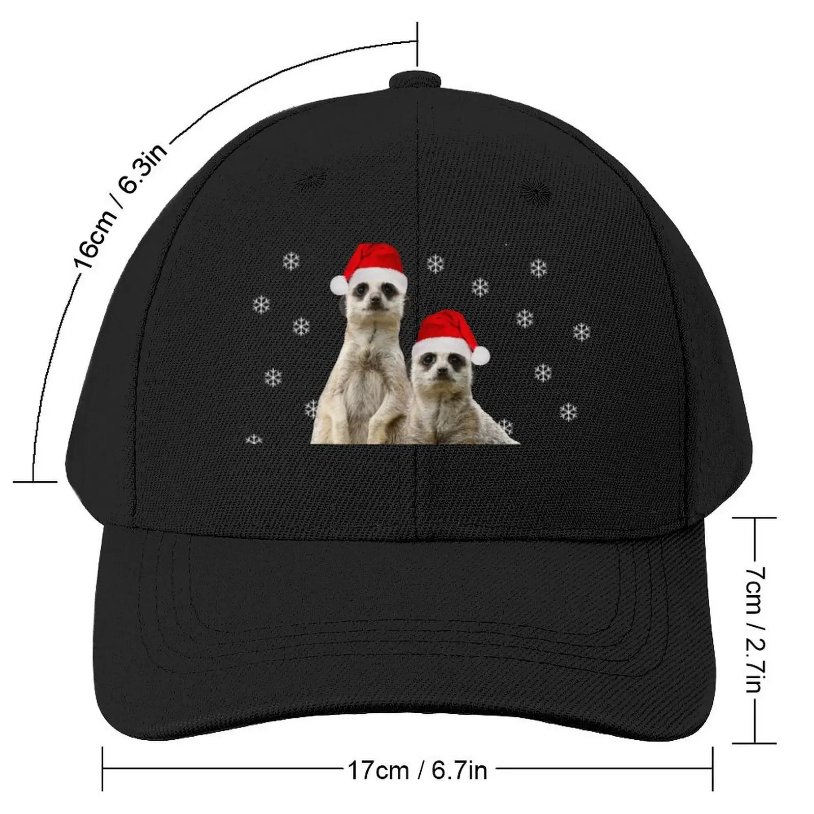 Merry Christmas Meerkats 7 Baseball Cap Luxury Hat western Hat Wild Ball Hat New In Men Women's