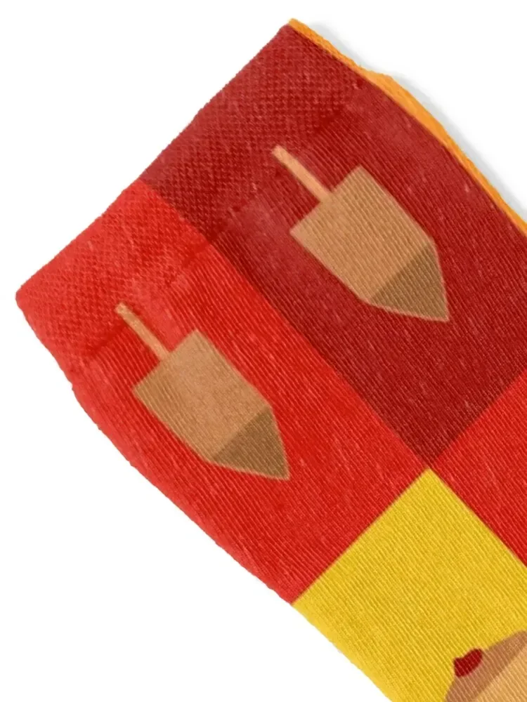 D&D - Doughnuts and Dreidels Fire Grid Socks Antiskid soccer Rugby christmas gifts japanese fashion Socks Women's Men's