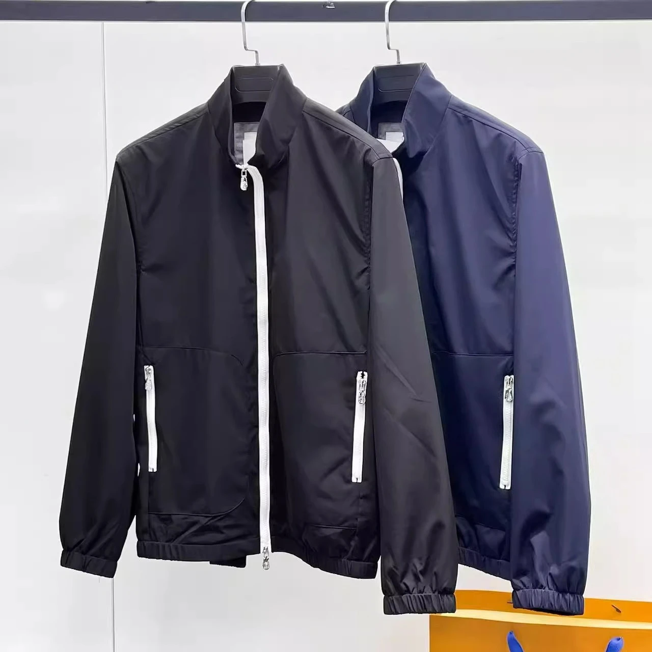 

BC Men's Autumn and Winter New Fashion Embroidered Stand-Up Jacket Men's Business Casual Solid Color Long Sleeve Jacket