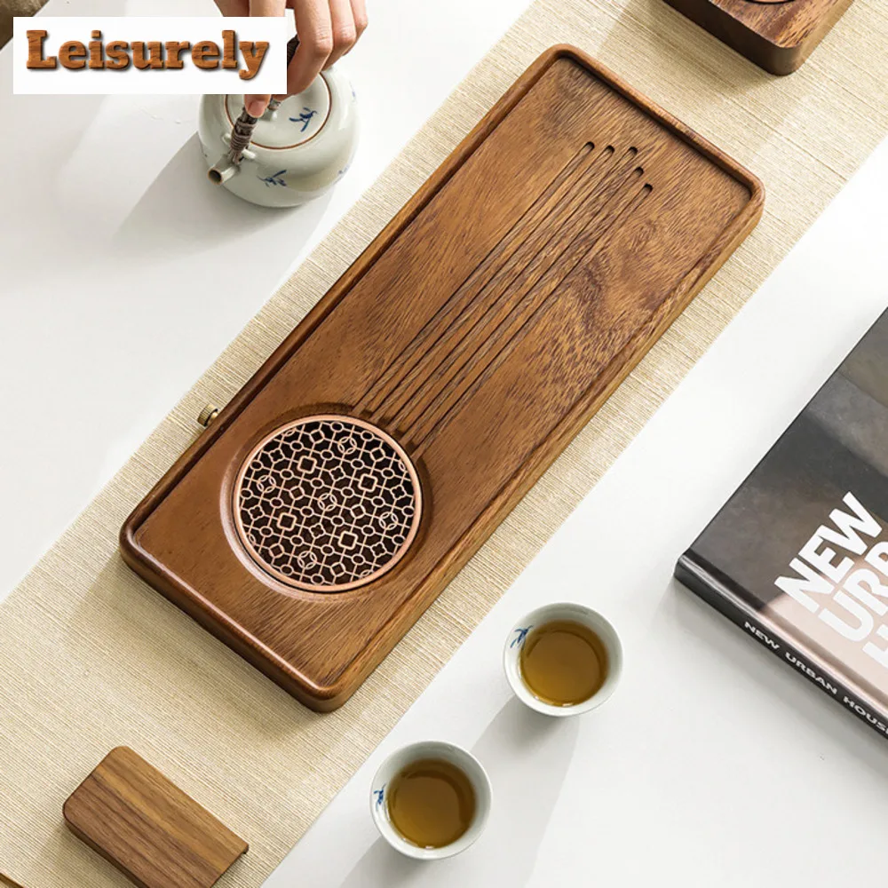 

Walnut Wood Dry Bubble Tray Solid Wood Drainage Tea Tray Japanese Household Water Storage Dry Bubble Table Base Kung Fu Tea Set