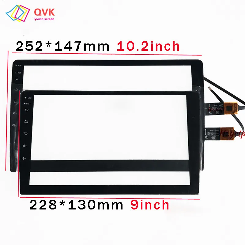 10.2 polegada de vidro de toque 9 polegada p/n FYGGD101-002-FPC-A gps navegação do carro rádio mapa dvd capacitivo sensor tela toque digitador