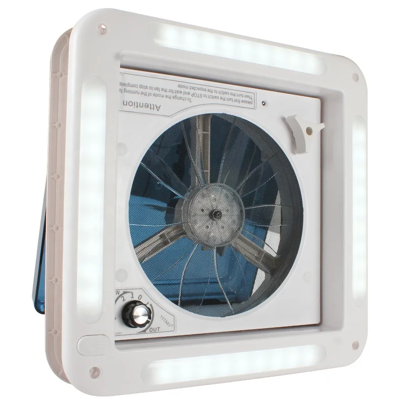 TYTXRV  280MM 11 INCH DC 9V-16V RV Roof Vent with LED Light Manual Control Low Noise 3 Speeds Ajustable Caravan Exhaust Fan