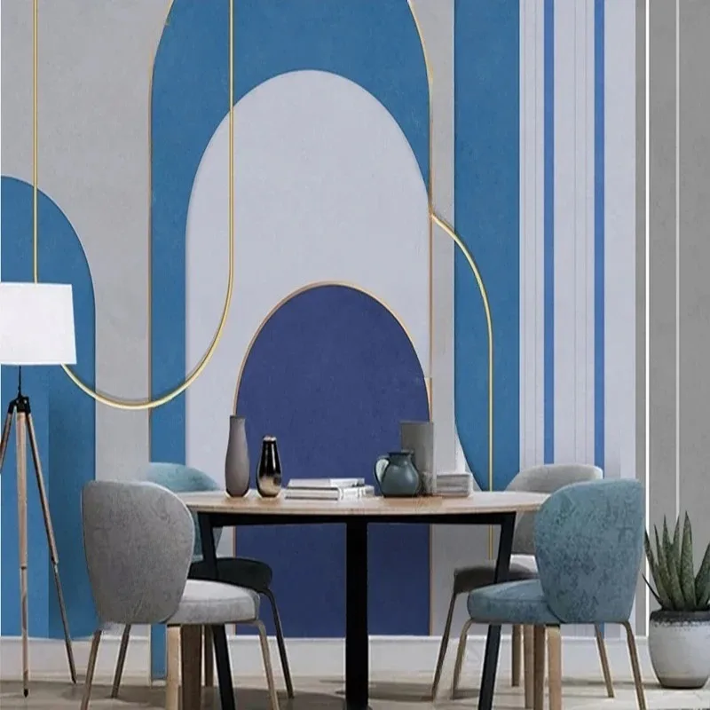 

Modern Mural Wallpaper Simple Geometric Lines Abstract 3D Stereo Decorative Background Wall Hanging Painting Backdrop