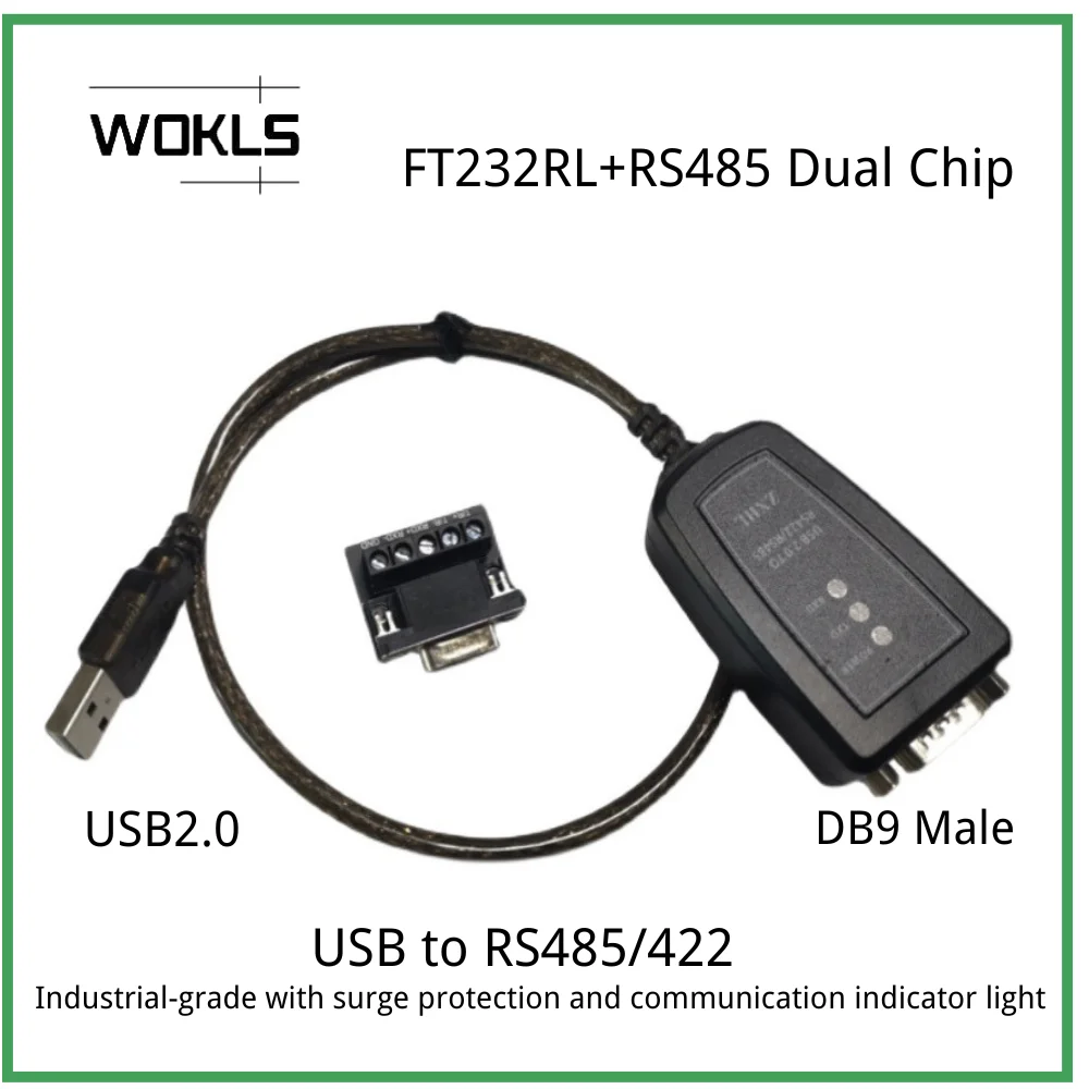 Industrial Grade USB To RS485 RS422 Converter FT232 Chip Shielded Communication Cable Surge Lightning Protection Serial Adapter
