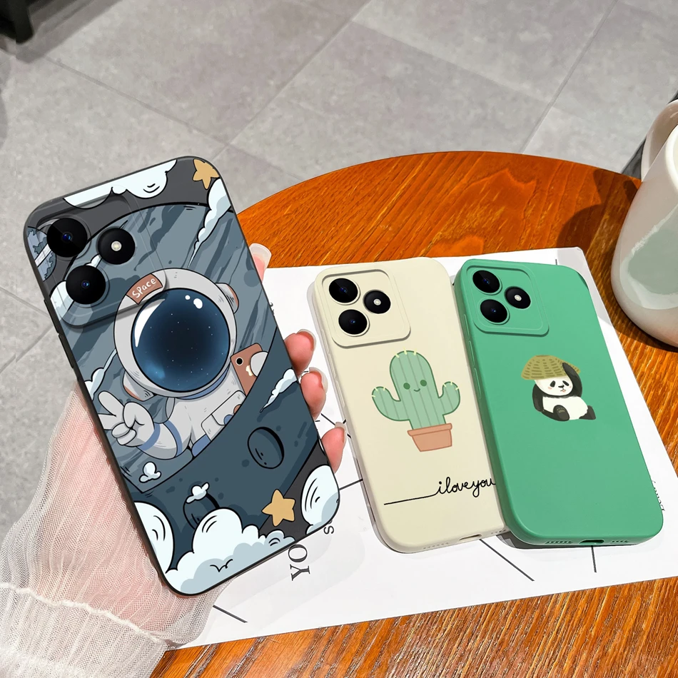 Case For Realme Note 50 Flower Painted Upgrade Lens Protection Soft Back Cover Model RMX3834 Liquid Silicone Phone Protectors