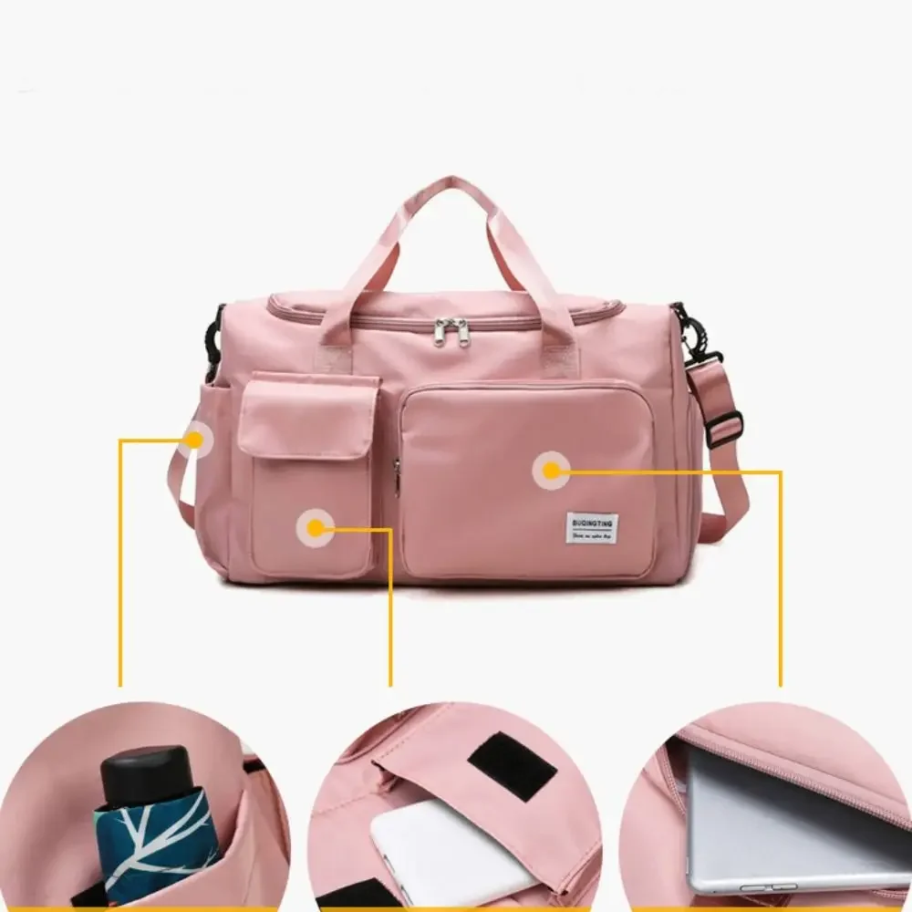 Women Large Capacity Travel Duffel Bag Multi Pockets Waterproof Overnight Weekender Handbag Gym Sports Crossbody Luggage ToteBag