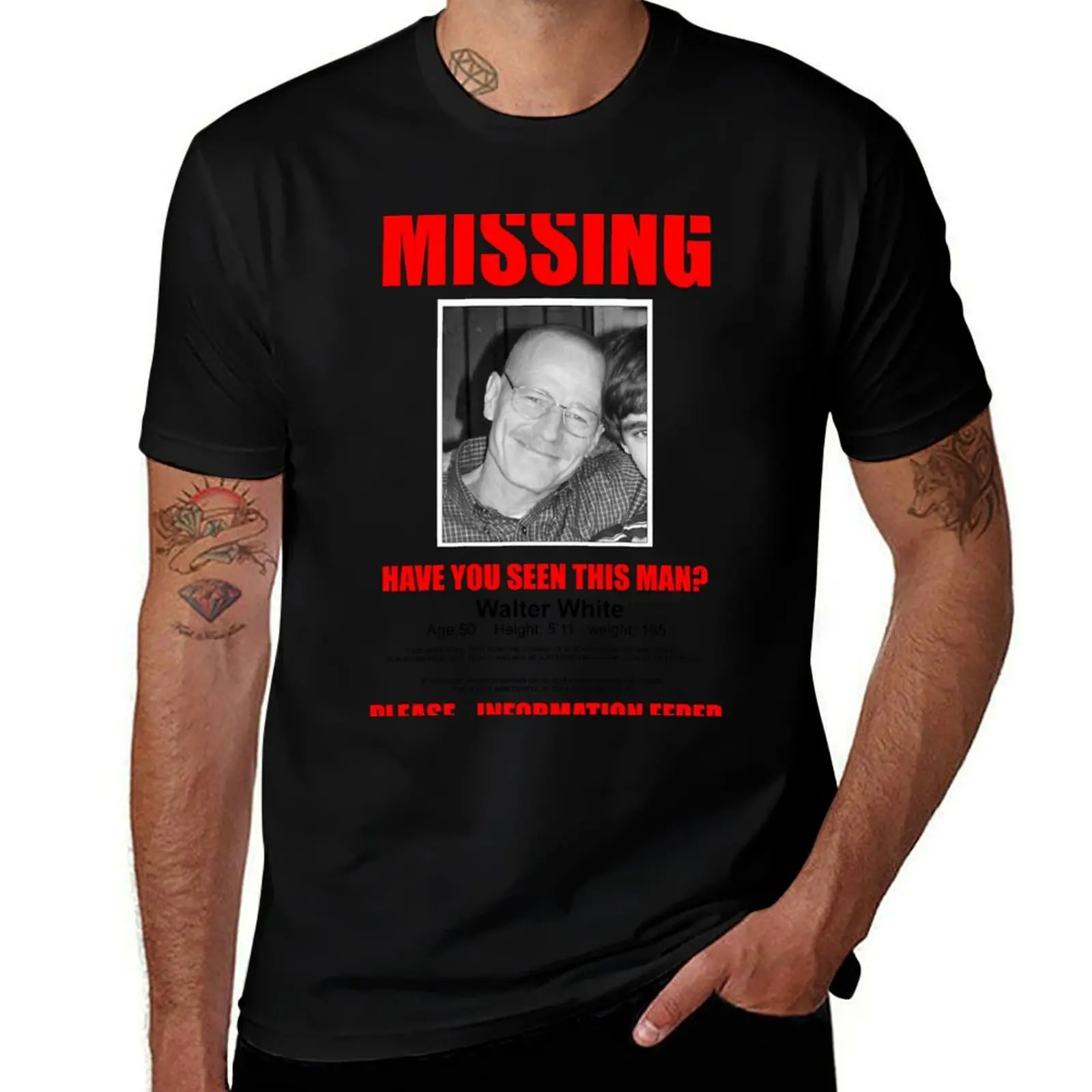 

Walter White Missing T-Shirt man t shirt graphic t shirts for man pack white T-Shirt