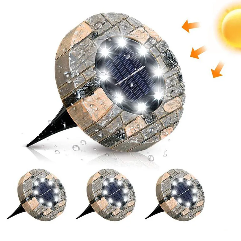 8led 12led 16led fake stone solar ground light; stone solar ground light; factory source
