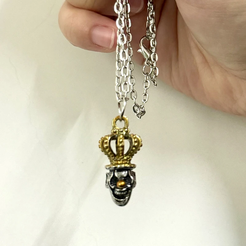 

Vintage Fashion Rock Punk Men's Motorcycle Clown Pendant Necklace