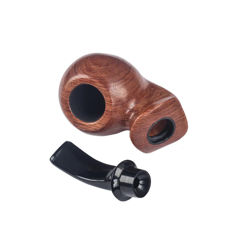 Rosewood Apple-Shaped Smoking Pipe - Large Chamber Traditional Solid Wood Tobacco Pipe Daddy's Gift
