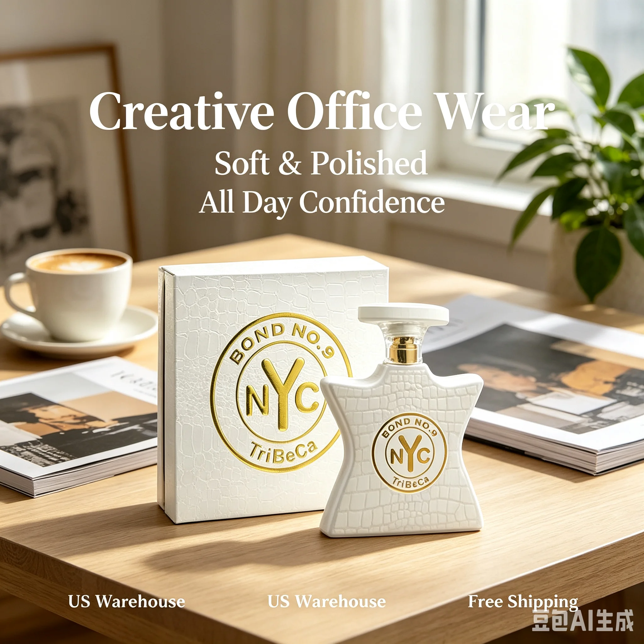 Bond No.9 TriBeCa Eau de Parfum 100ml 3.3 FL.OZ Warm Gourmand Woody Scent Hazelnut Caramel Notes Long Lasting Unisex Niche Fragrance Authentic NYC Inspired Perfume with Luxury Textured Gift Box for Men Women Date Night Daily Wear Fall Winter Gifting view 2