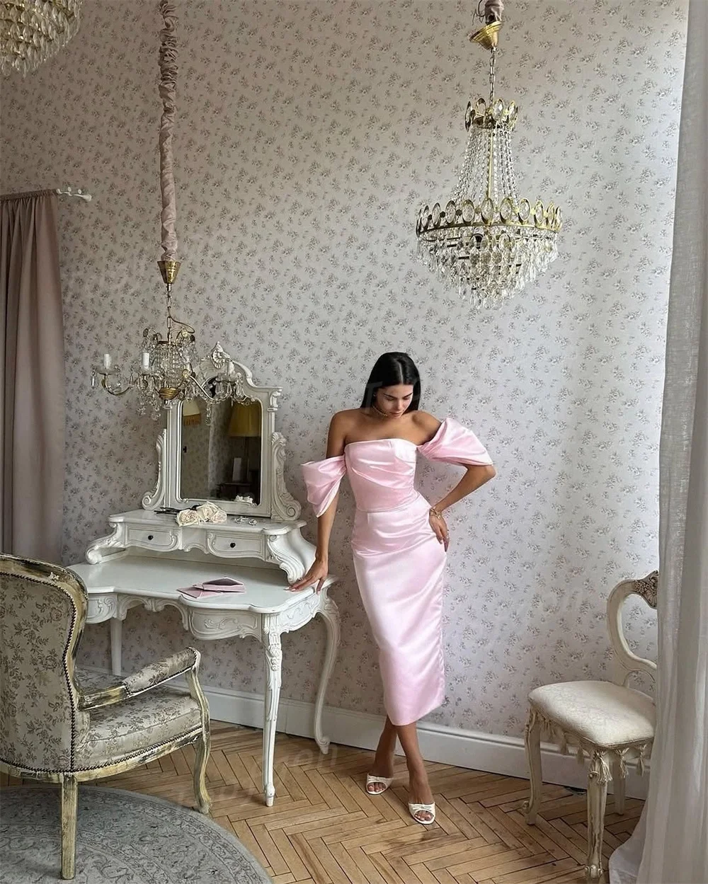 Toofan без бретелек розовые вечерние платья для выпускного вечера плиссированное свадебное платье для особых случаев с коротким рукавом женское вечернее платье по индивидуальному заказу