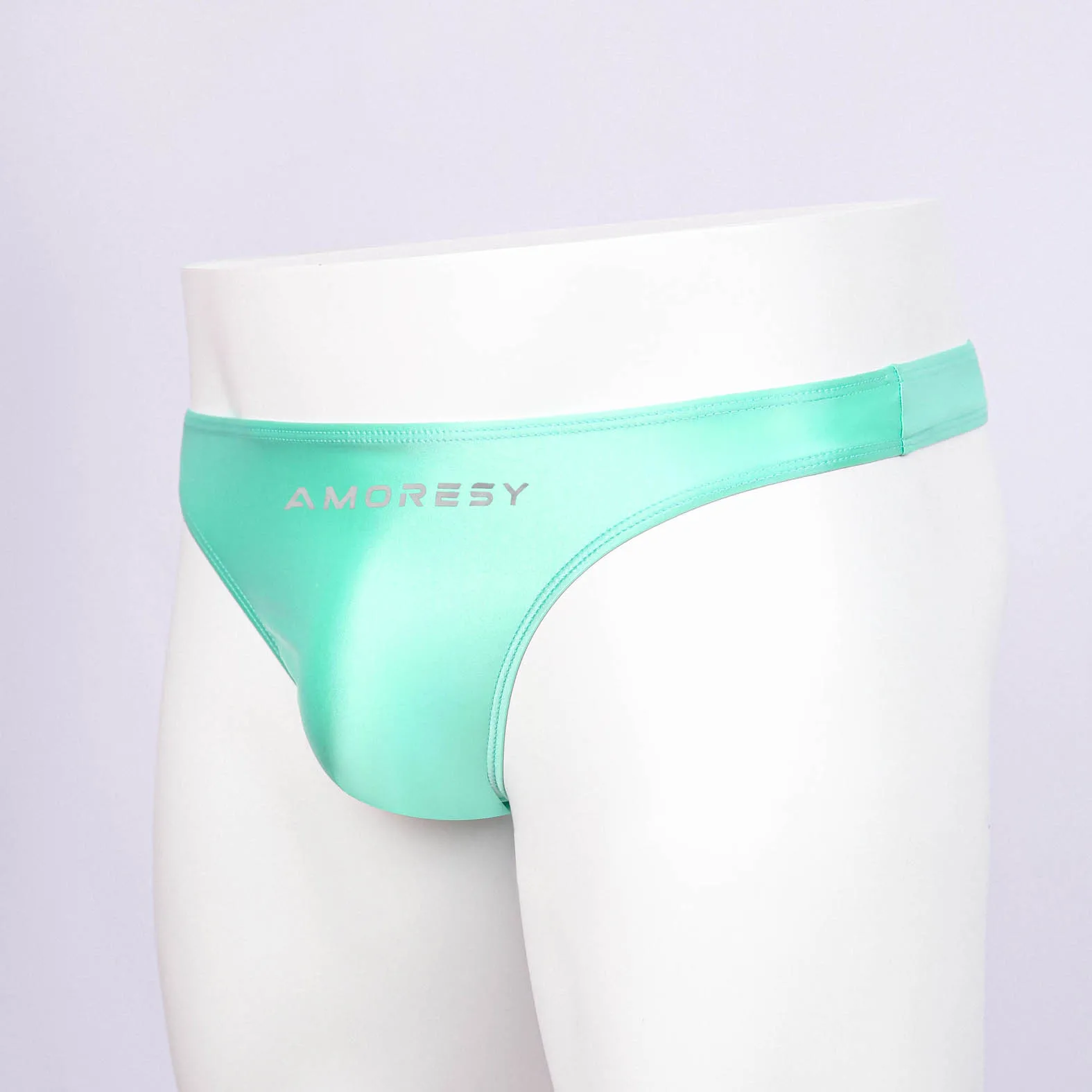 AMORESY-Ultra-thin Tight Trunks, Sexy Beach Briefs, Swimming Low Waist Thongs, Intimate G-String Panties, Underwear