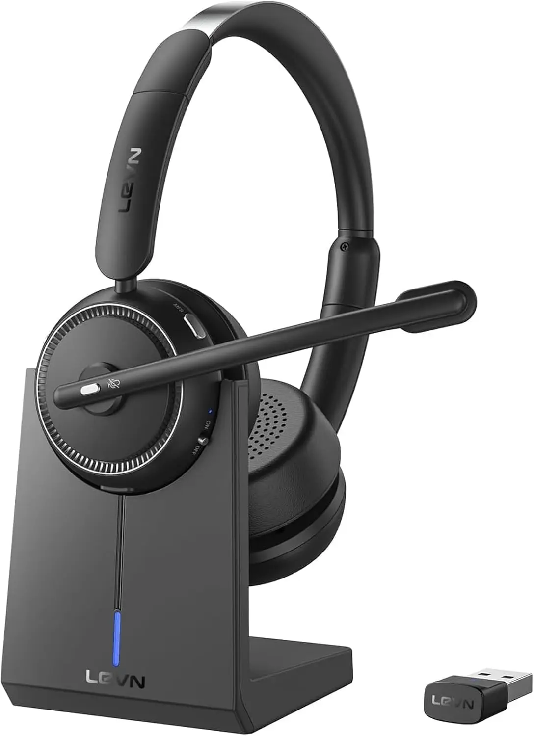 

Wireless Bluetooth Headset with Noise Cancelling Mic for Work from Home, Office, PC, Laptop, Teams Zoom Calls