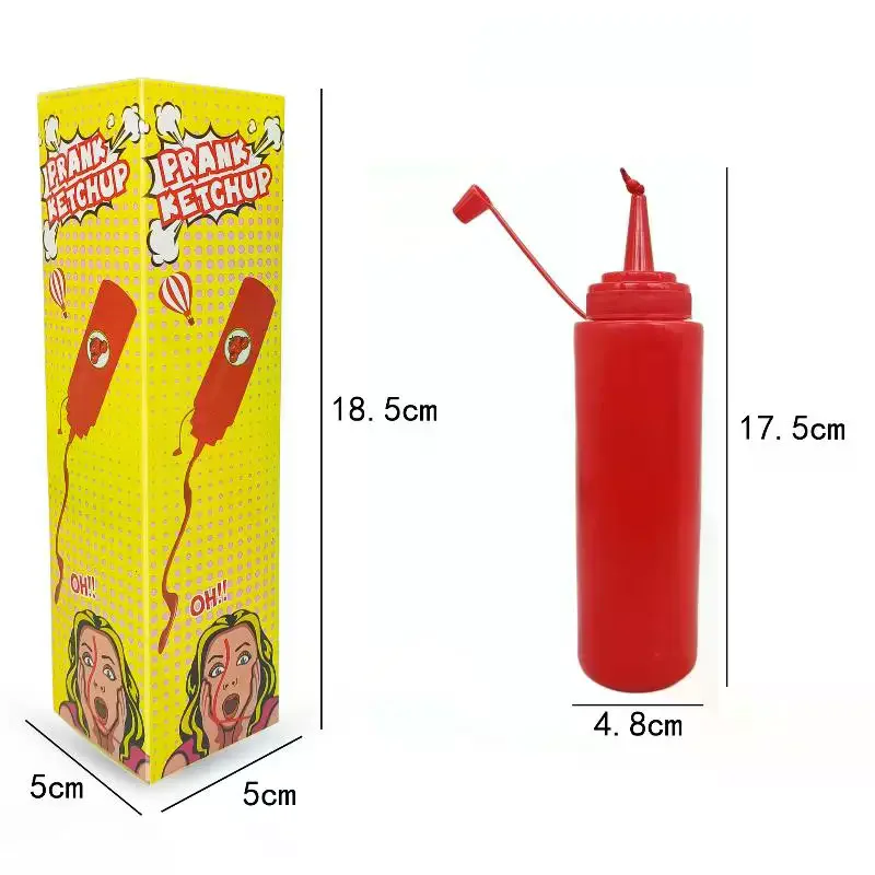 Brinquedo de truque de mágica de esguicho de ketchup de piada; Presentes surpresa perfeitos para brincadeiras do dia dos tolos