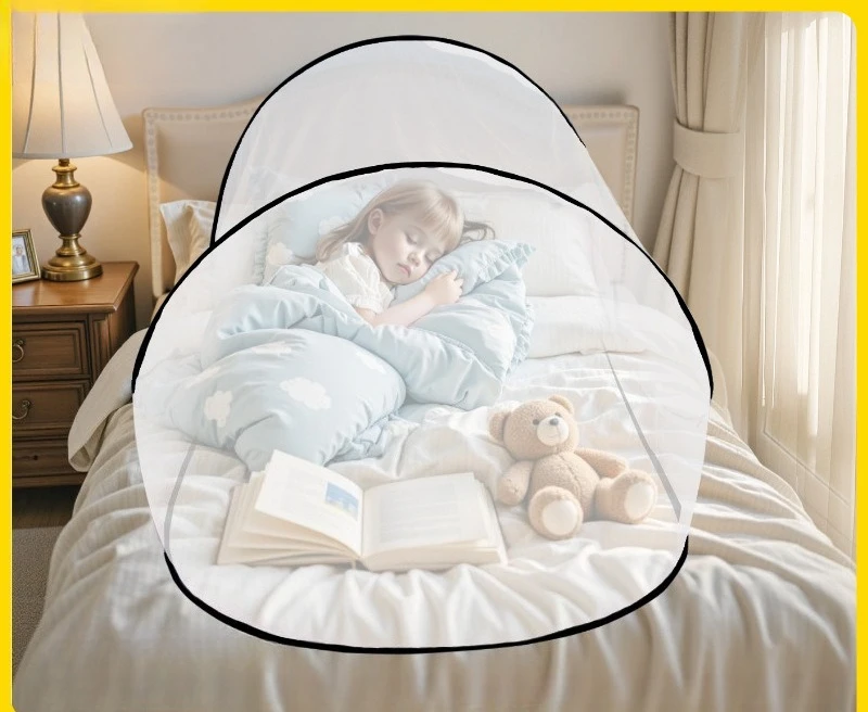 Portable Pop Up Mosquito Net,Foldable Bed Canopy with Full Protection student Mesh Screen for Camping Travel Indoor Outdoor Use