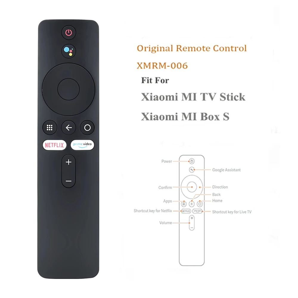 Bluetooth Voice Remote Control XMRM-006 for Xiaomi MI Box S Smart TV Box MI TV Stick MDZ-22-AB MDZ-24-AA Google Assistant