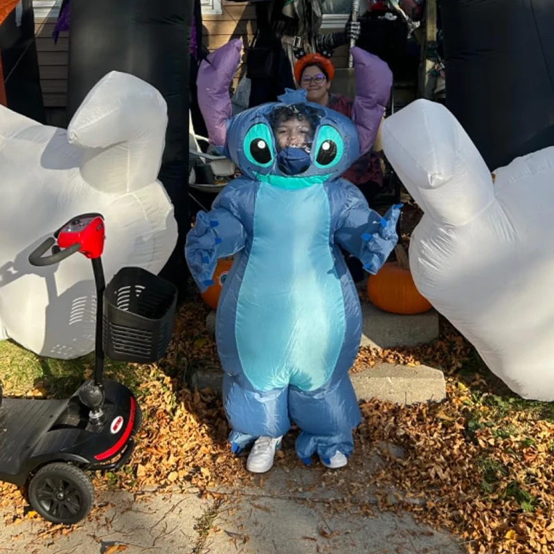 

Stitch Cosplay Inflatable Costume Blue Elf Cartoon Costume Halloween Christmas Makeup Party Funny Costume