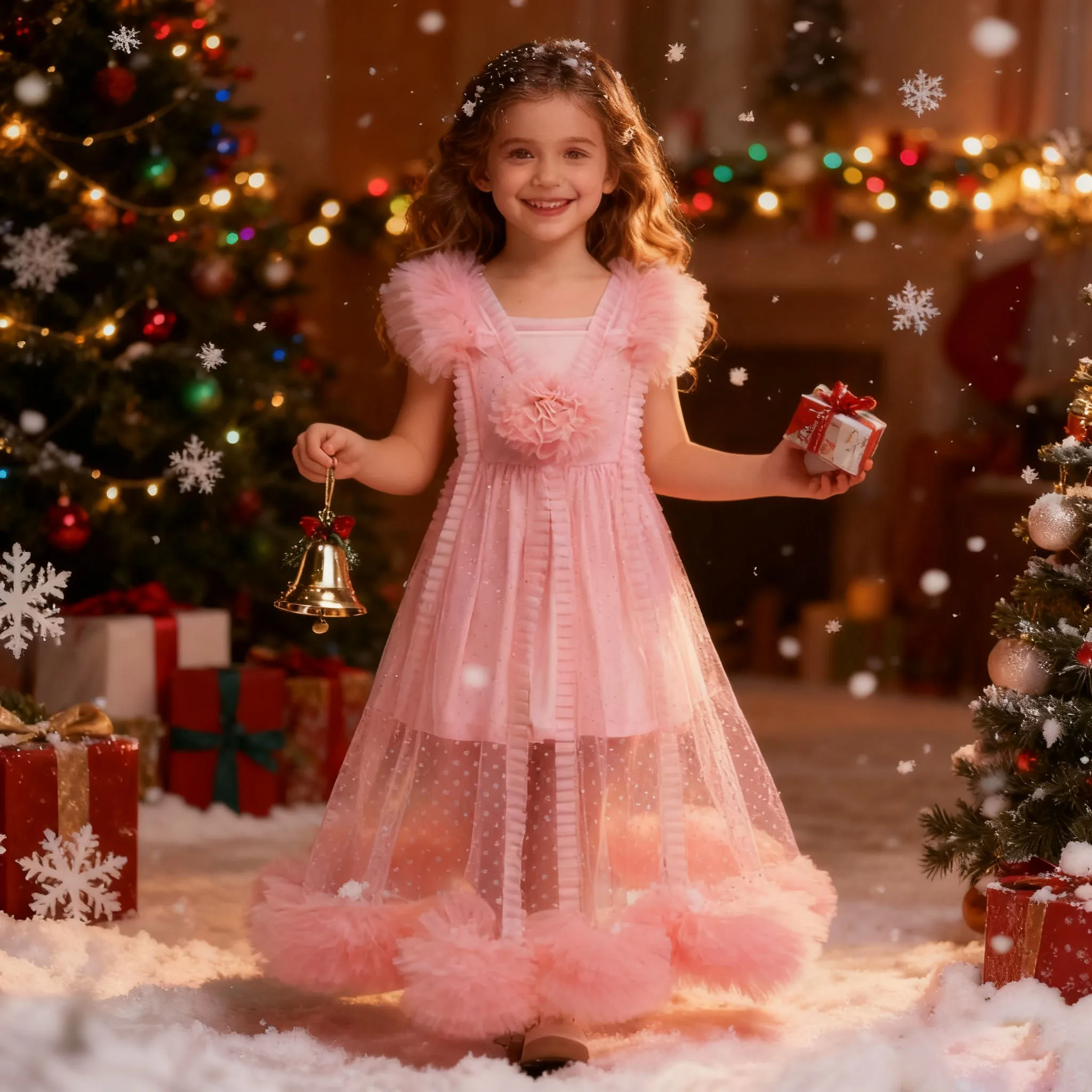 2 teile/satz Mädchen Geburtstag neue jahr kostüme für kinder Mädchen Rosa glinda Prinzessin Kleid weihnachten kleid Kinder Karneval party Kleidung