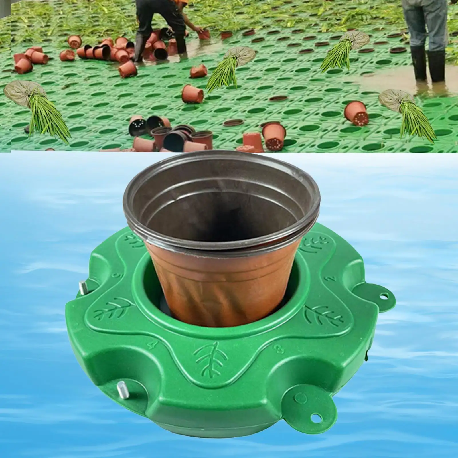 Floating Pond Planter Kits Artificial Reusable Versatile Aquatic Pond Plant Aquatic Pond Planter Island for Pond Greening
