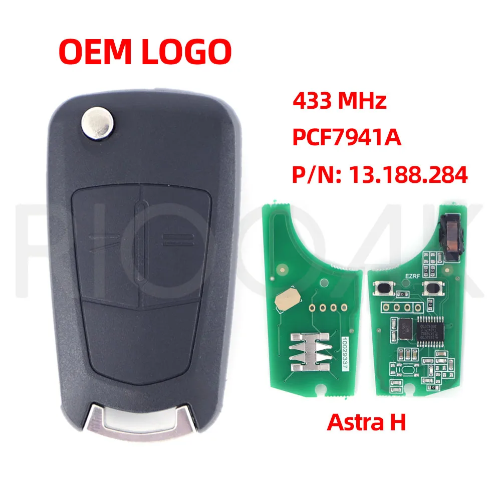 1/3/5pcs 736-743-A Remote Flip Car Key PCF7941A 46 Chip 433MHz For Opel Vauxhall Corsa D G4 Astra H