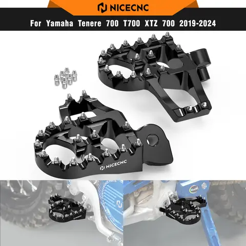 For Yamaha Tenere 700 T700 XTZ 700 2019-2024 Forged Enlarged Footrest Footpegs Foot Pegs Rest Tenere 700 Rally Edition 2020-2023